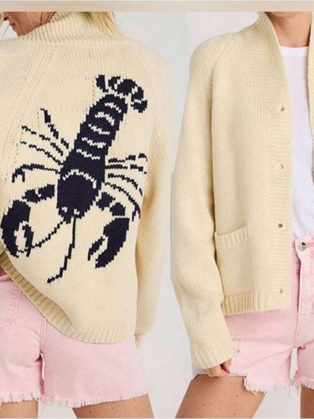 Boutique!! lobster Cardi NWOT Size XL (fits like a M-L)
